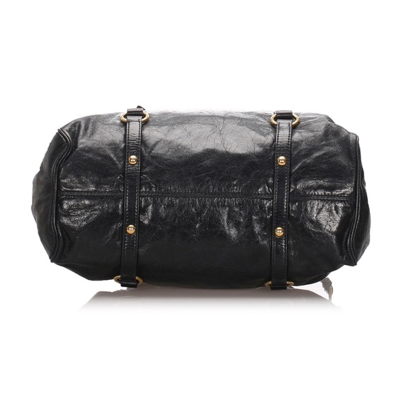 Miu Miu Black Vitello Lux Leather Bow - Picture 4 of 10